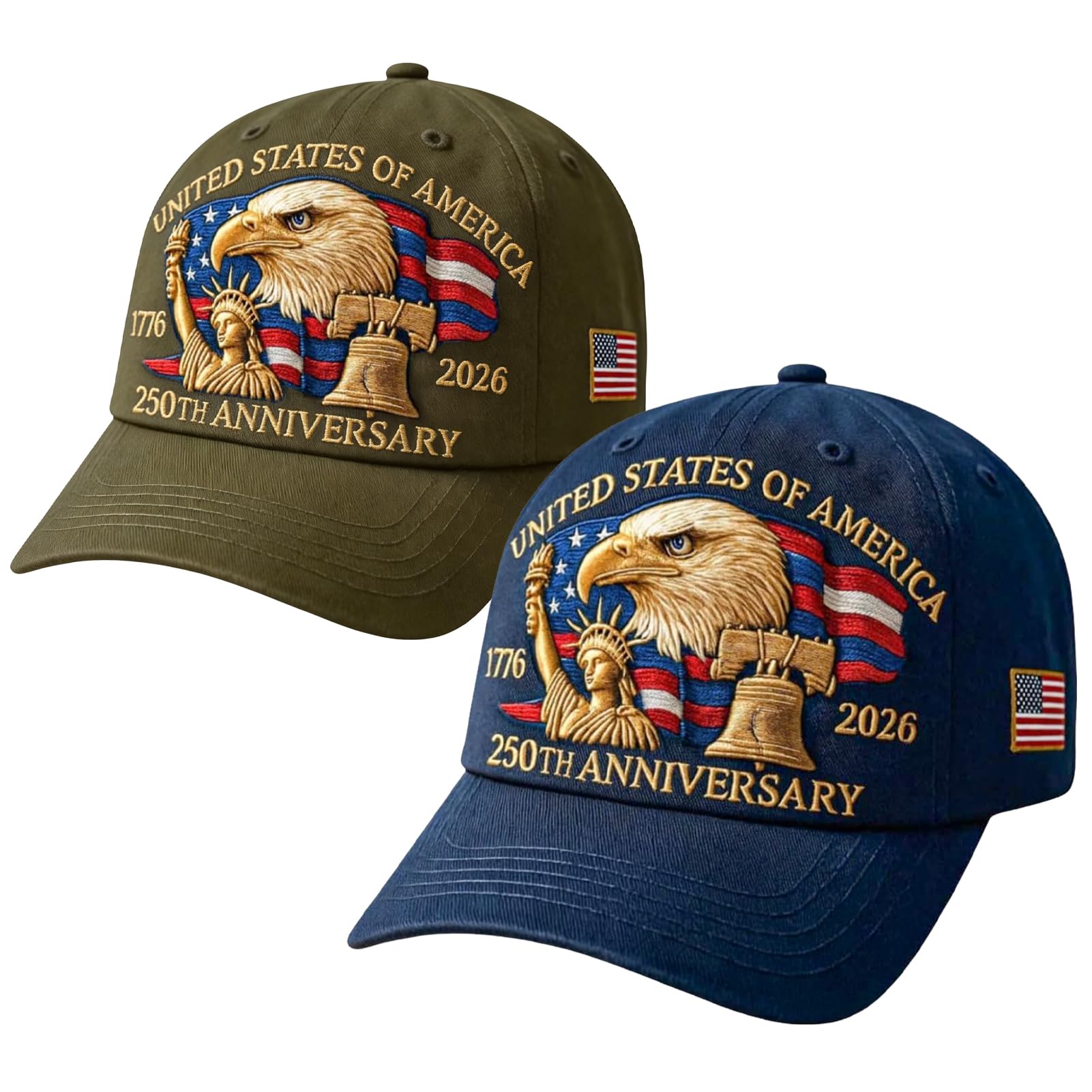29 IYEBRAO 2-Pack 250th Anniversary USA Hat Bald Eagle
