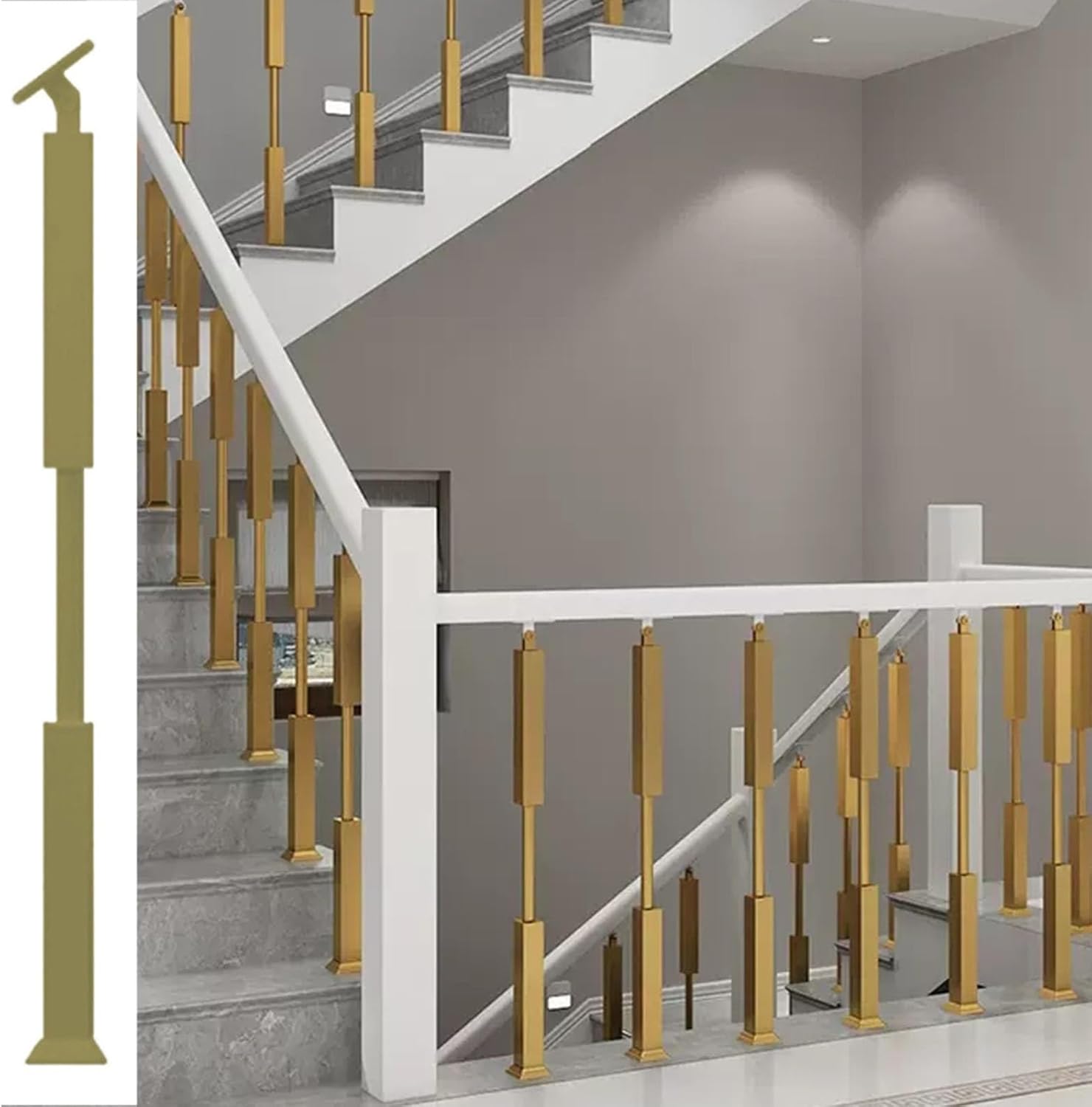 Gold Staircase Railing Post, Modern Deck Spindles Balusters Column/Bar