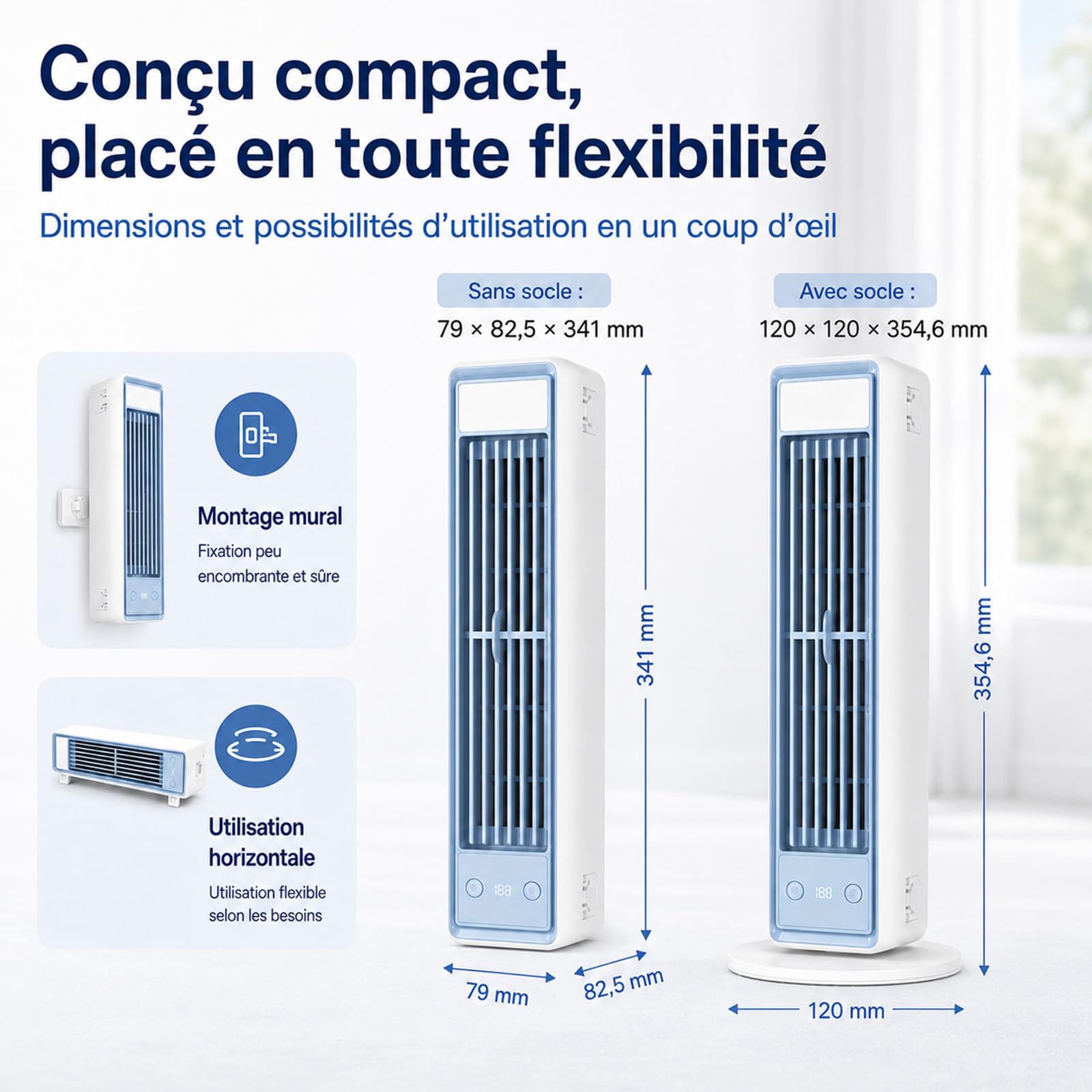 Polar Breeze Climatiseur, Mini Ventilateur Rafraîchisseur D'Air Personnel Avec Technologie CoolFlow™, Parfait pour le bureau, la chambre et la maison