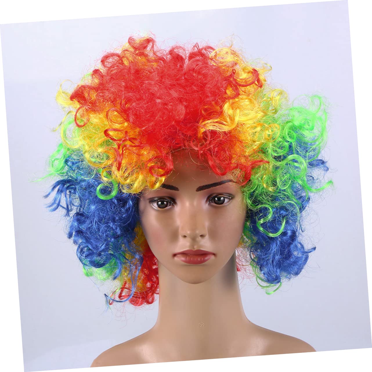 WOONEKY 9 Stk Clown Kostüm Perücke Fans Perücke Afro-n für Frauen Clown n für halloween faschingsn für Fußballfans flauschige Afro- Colorful