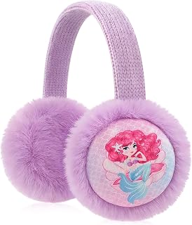 Ear Muffs Kids Cute Knitted Earmuffs Adjustable Winter Ear Warmers Soft Plush Earmuffs for Boys Girls 4-12 Years
