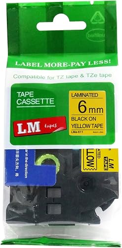 Miniatura 7 de Cinta adhesiva TZe P-Touch compatible con 12" (12 mm) negro sobre transparente para rotuladora Brother PT-1010, PT1010 con guía de cinta gratuita