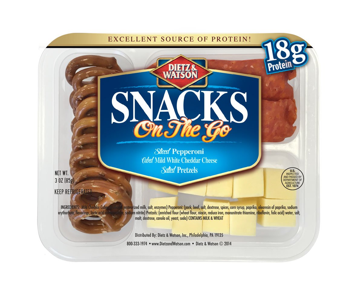 Dietz & Watson On The Go Pepperoni and Cheddar Cheese with Pretzels, 3 oz