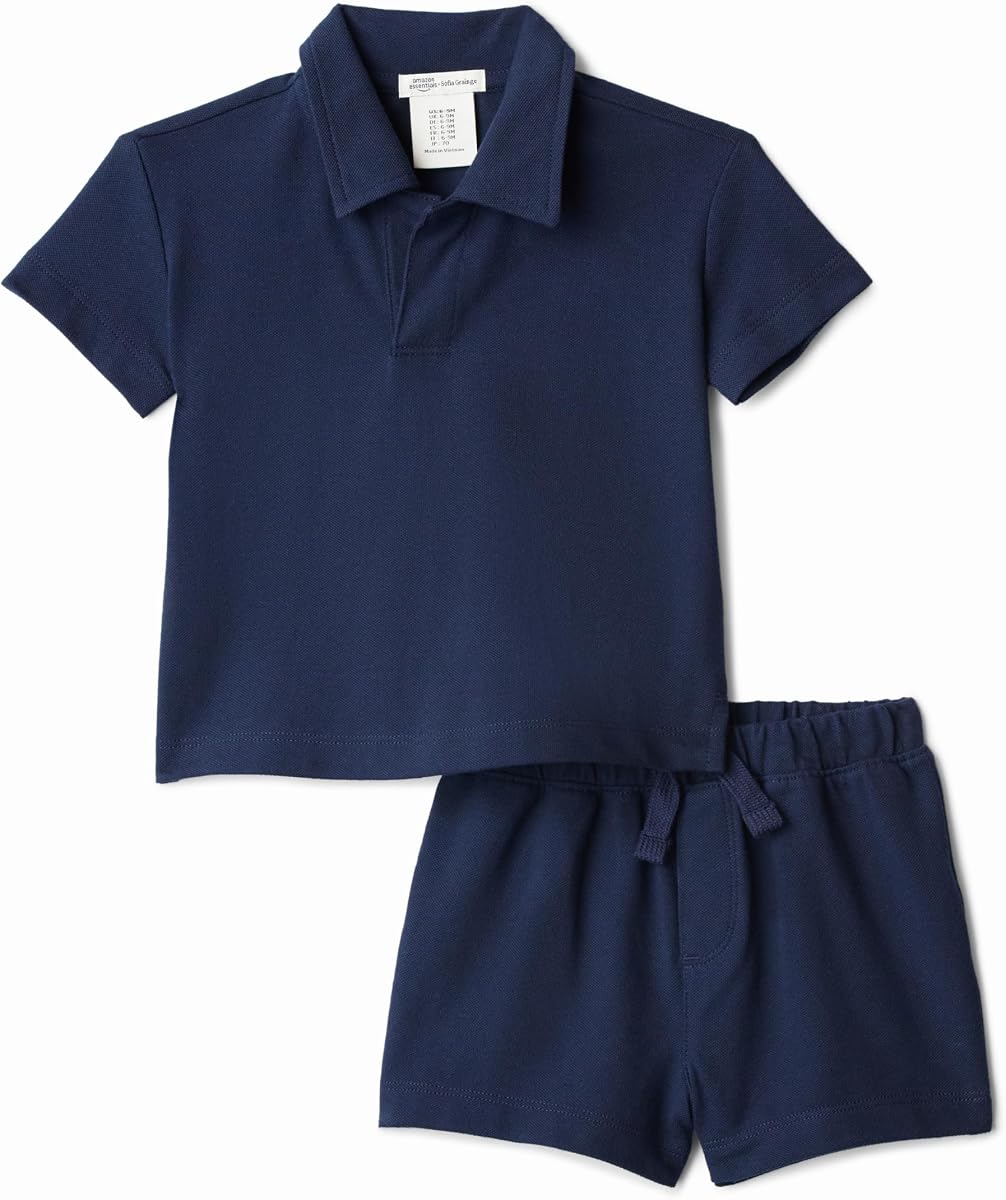x Sofia Grainge Conjunto de juego de camisa y pantalones cortos de piqué de algodón para niños pequeños y bebés