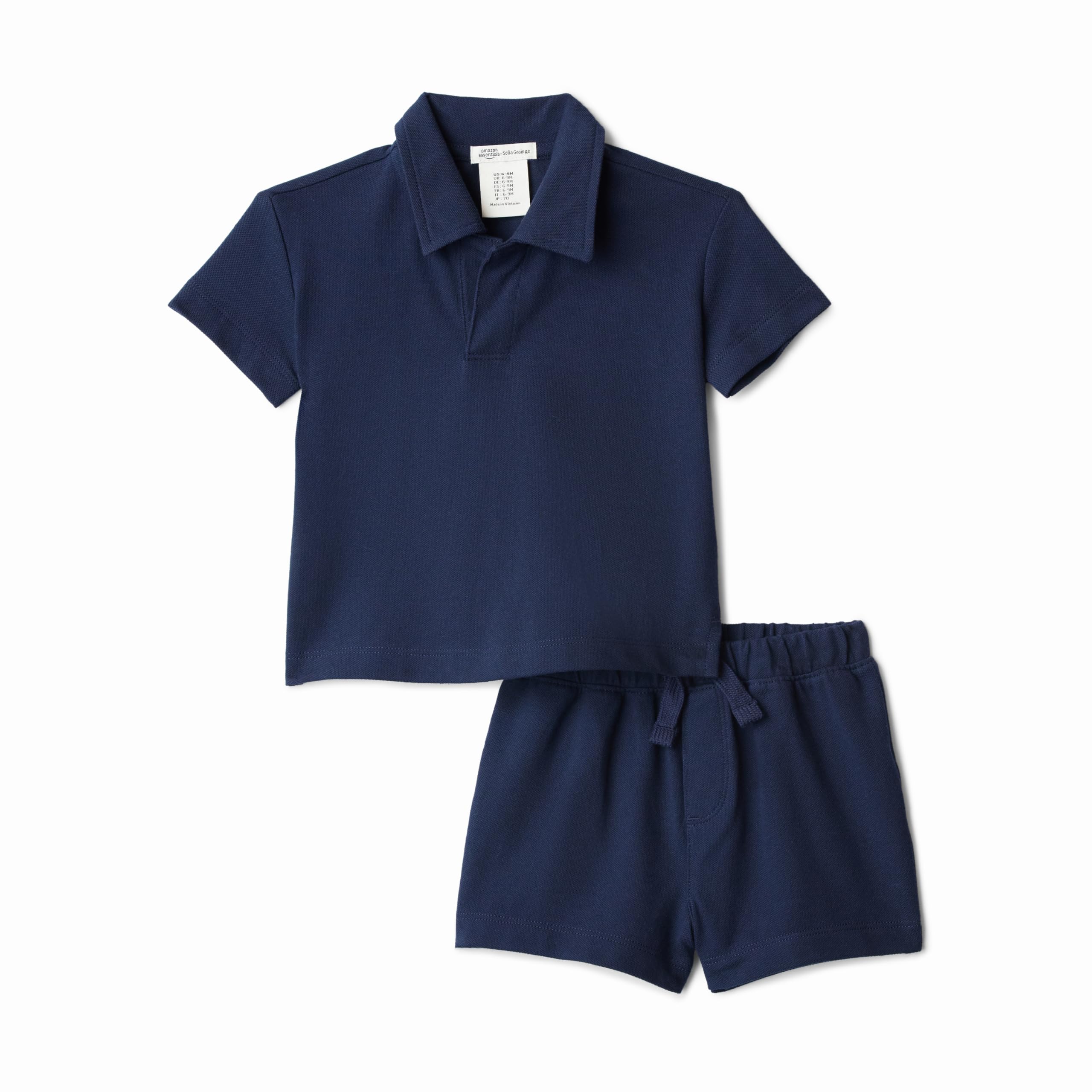 Amazon Essentials x Sofia Grainge Set da Gioco con Maglietta a Maniche Corte e Pantaloncini in Cotone Piqué Bambino