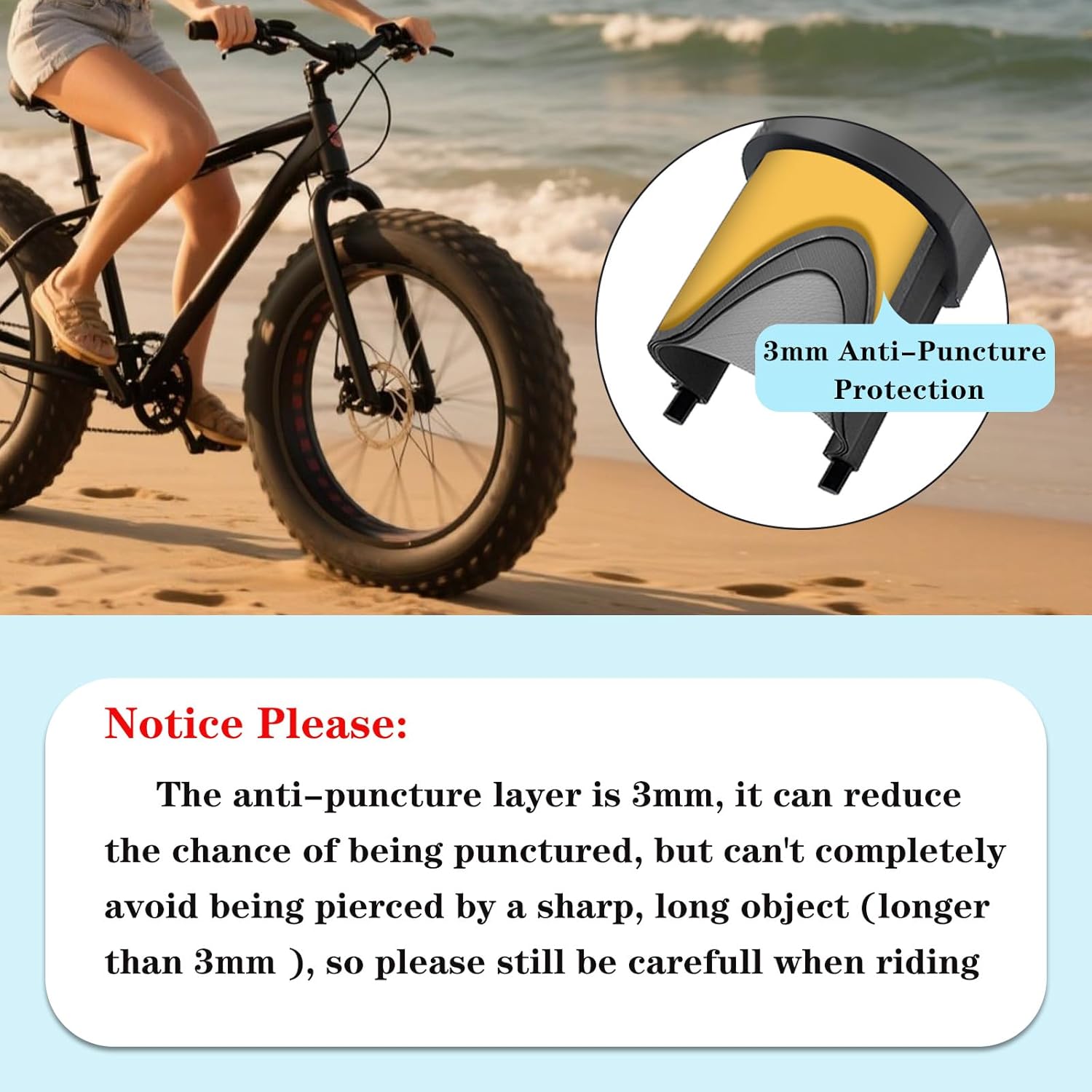 SIMEIQI 2 Pack 20"/26"X4.0" E-Bike Fat BikeTires Anti-Puncture with or Without Inner Tubes Electric Bike Tricycle Tyres Foldable Replacement Tires for Mountain Snow All Terrian Urban Road Bicycle