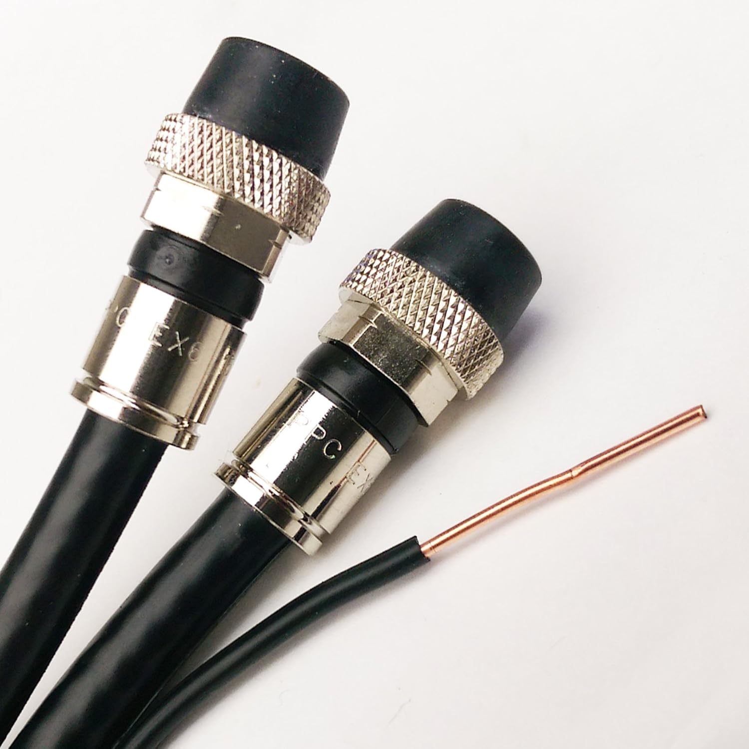PHAT SATELLITE 50ft Outdoor Dual RG-6 Coax Cable w/Ground Messenger 3Ghz 75 Ohm UL ETL CM Water Seal Compression Connectors w/Weather Boot Satellite TV & Internet Cable Assembled in USA INTL