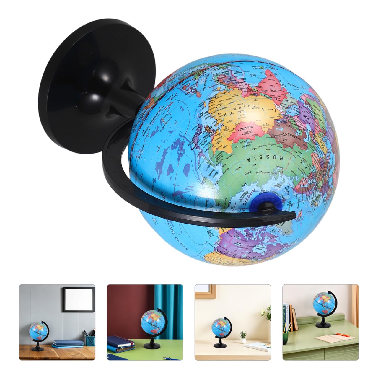Galpada SchüLerglobus 14.20 cm Mit StäNder Politische Weltkarte Interaktives Lernspielzeug FüR Kinder Geographiematerial SchulzubehöR Und Schreibtischdekor