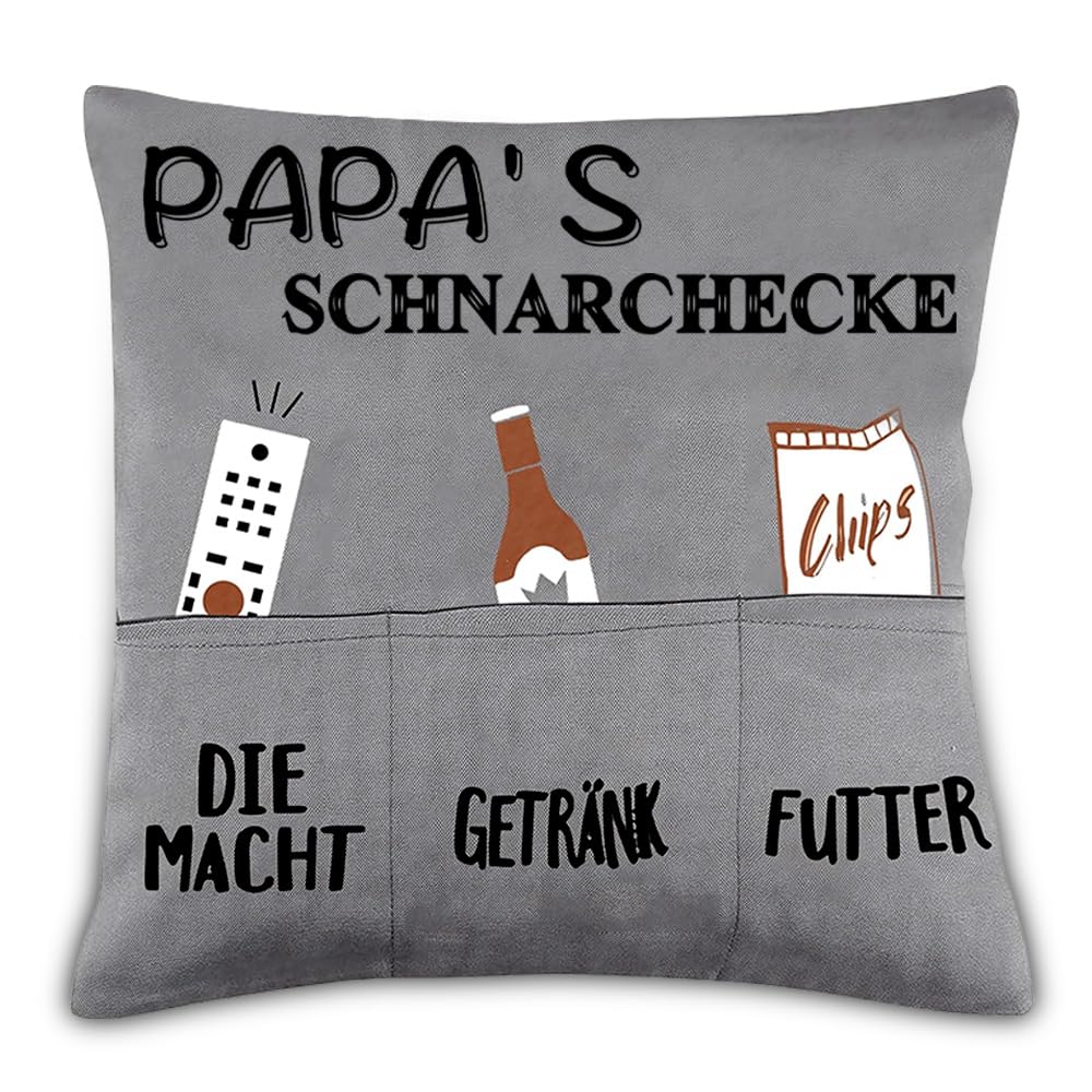 teikart Original Decorative Cushion, Funny Gifts for Men, Men's Cushion with Pockets, 45 x 45 cm, Birthday Gift, Decorative Cushion Cover, Birthday Gift, Father's Day (Grey) โ image 1