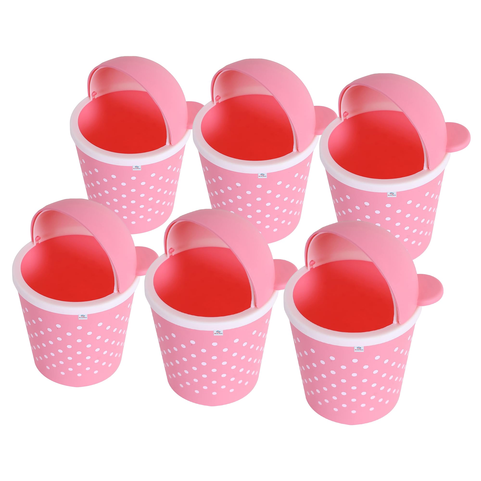 Heart Home Pack of 6 Portable Small Table Top Dustbin For Study Table | Office Desk | Bathroom | Mini Waste Bin For Kitchen Sink | Washroom | Mini Dustbin For Kitchen and Garbage (Pink) (B0D7CZSKXV) Amazon Price History, Amazon Price Tracker