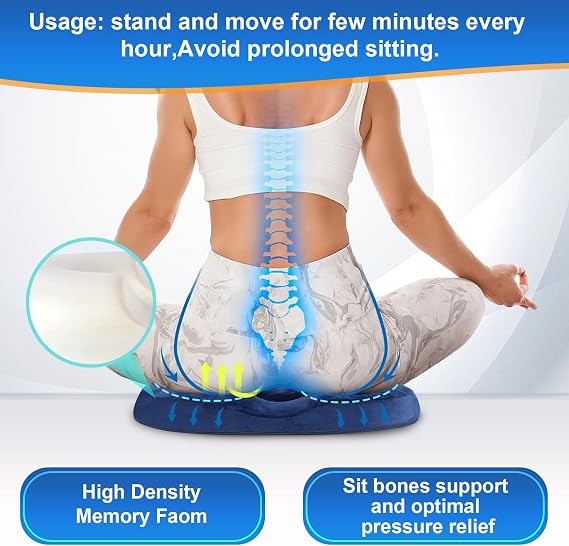 Donut Cushion Memory Foam Hemorrhoids Cushion For Postpartum & Coccyx & Tailbone Pain Pressure Relief For Office Chair,Wheelchair,Office,Car Seat