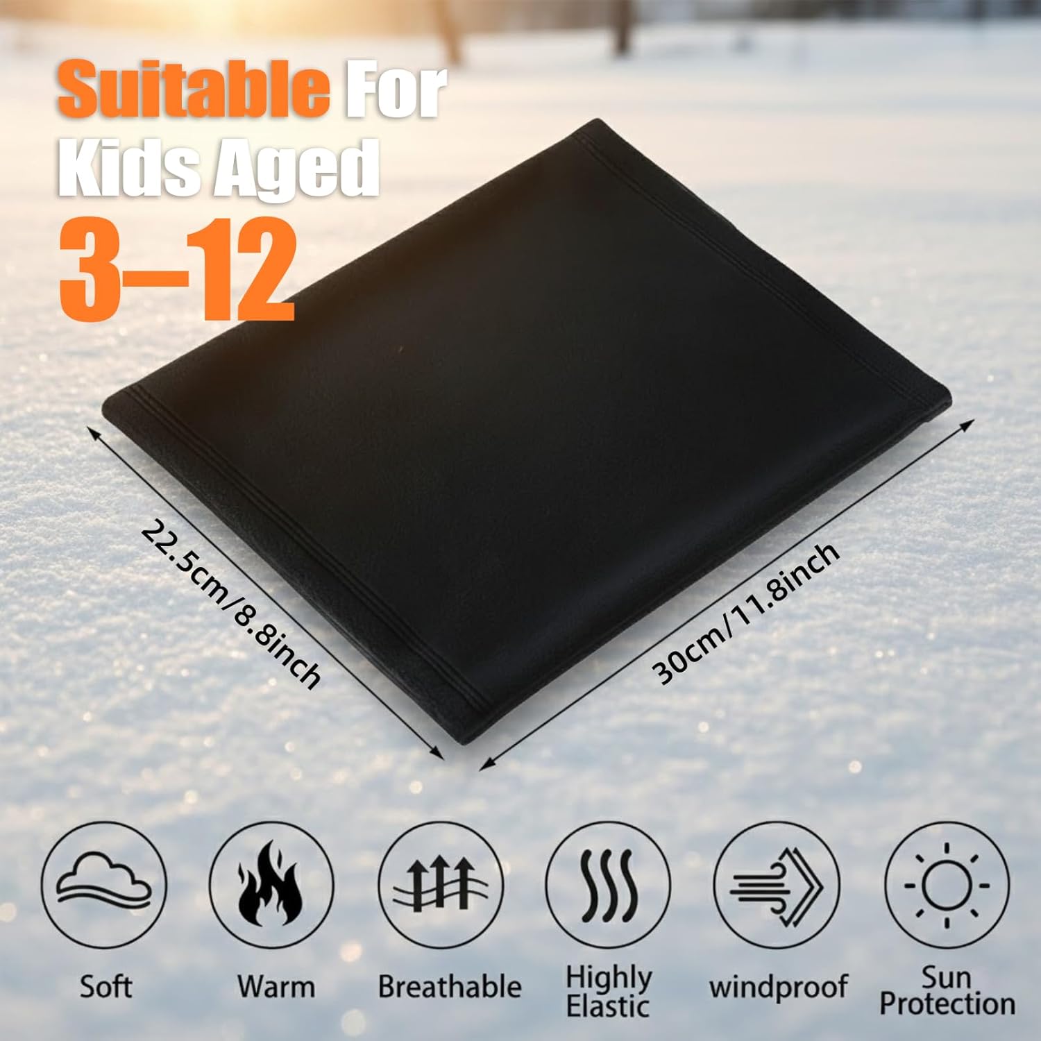 Kids Winter Neck Gaiter Fleece Neck Warmer, Windproof Cold Weather Face Scarf for Skiing School Outdoor (Ages 3–12) - Image 6