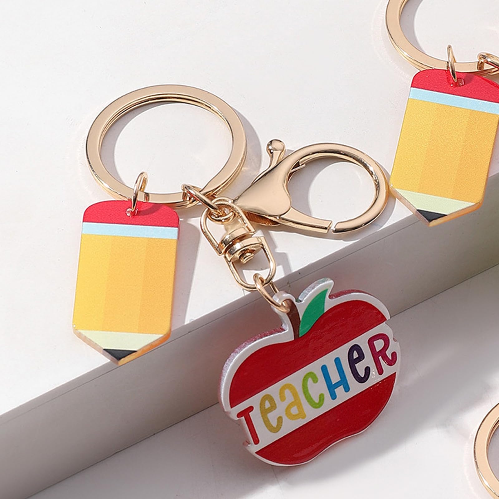 Snapklik.com : Teacher Keychains For Women Apple Letter Rainbow ...