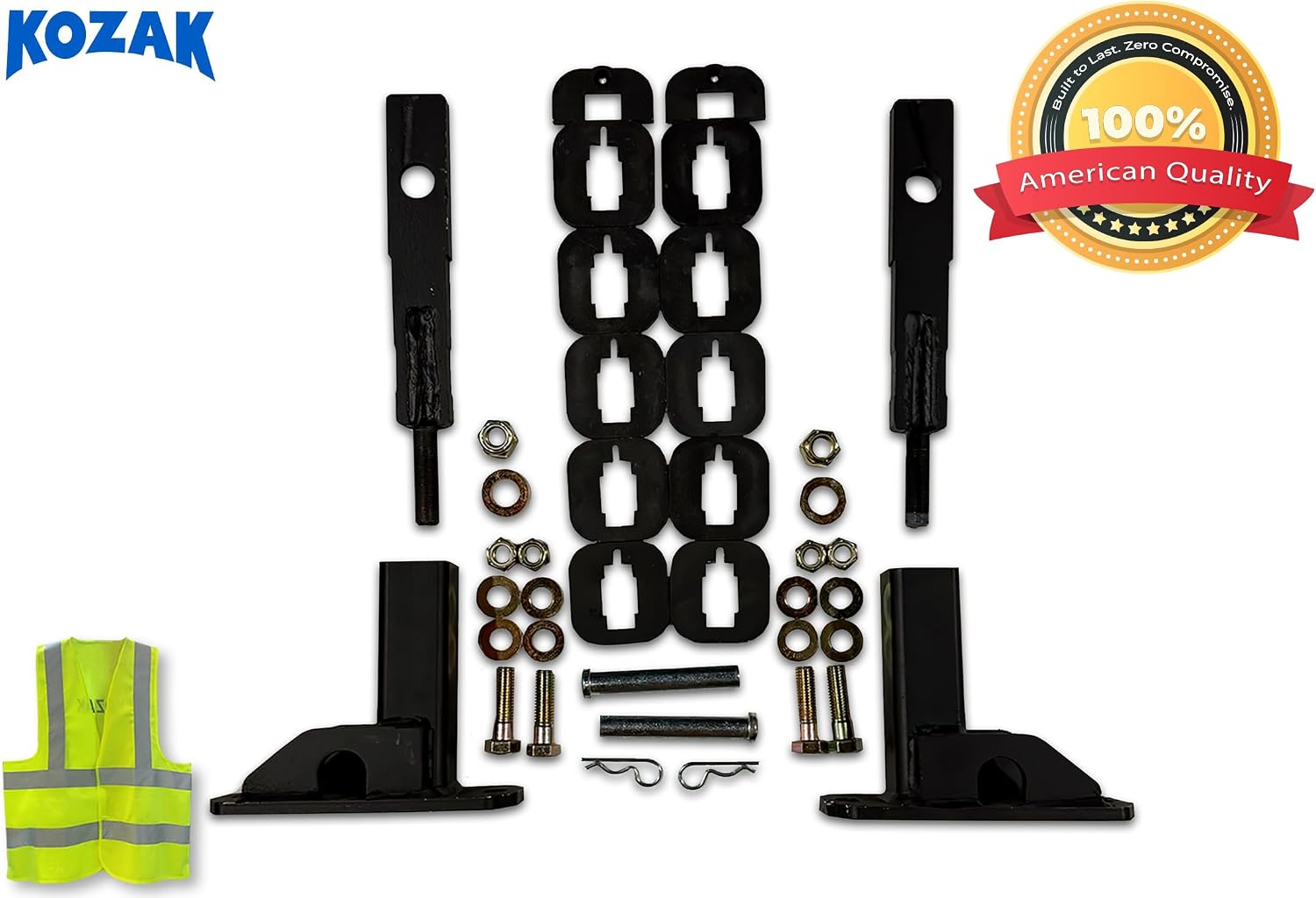Mount Brackets Set for HERD GG-MTK-25 PK22 Front Bumper Deer Guard, Compatible with Kenworth T800 1986-2023 Trucks, Includes Logo and Reflective Vest