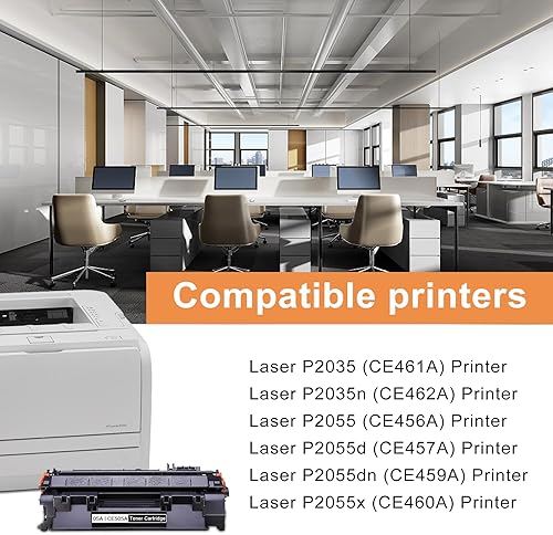 Miniatura 2 de VaserInk - Paquete de 2 cartuchos de tóner negro 05A | CE505A para HP P2035 P2035n P2055 P2055d P2055dn P2055x tóner para impresora