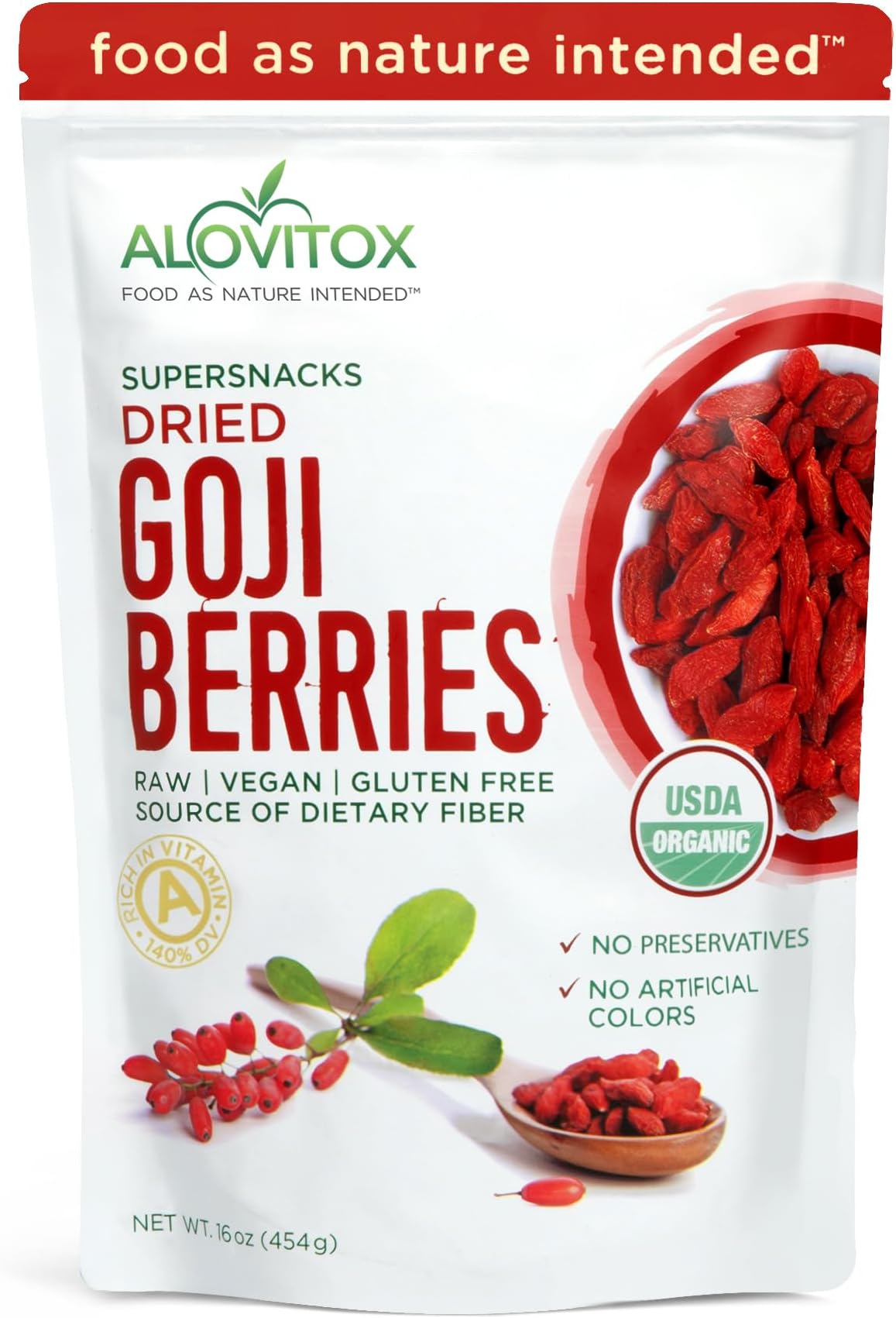 Organic Goji Berries Dried 16 Oz | Raw, Vegan, Gluten Free Dried Goji Berries | High Plant Based Protein, Vitamin A & Iron | Gogi Berry Snack No | Gogi Berries Dried | Goji Berry Organic