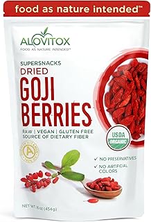 Organic Goji Berries Dried 16 Oz | Raw, Vegan, Gluten Free Dried Goji Berries | High Plant Based Protein, Vitamin A & Iron | Gogi Berry Snack No | Gogi Berries Dried | Goji Berry Organic