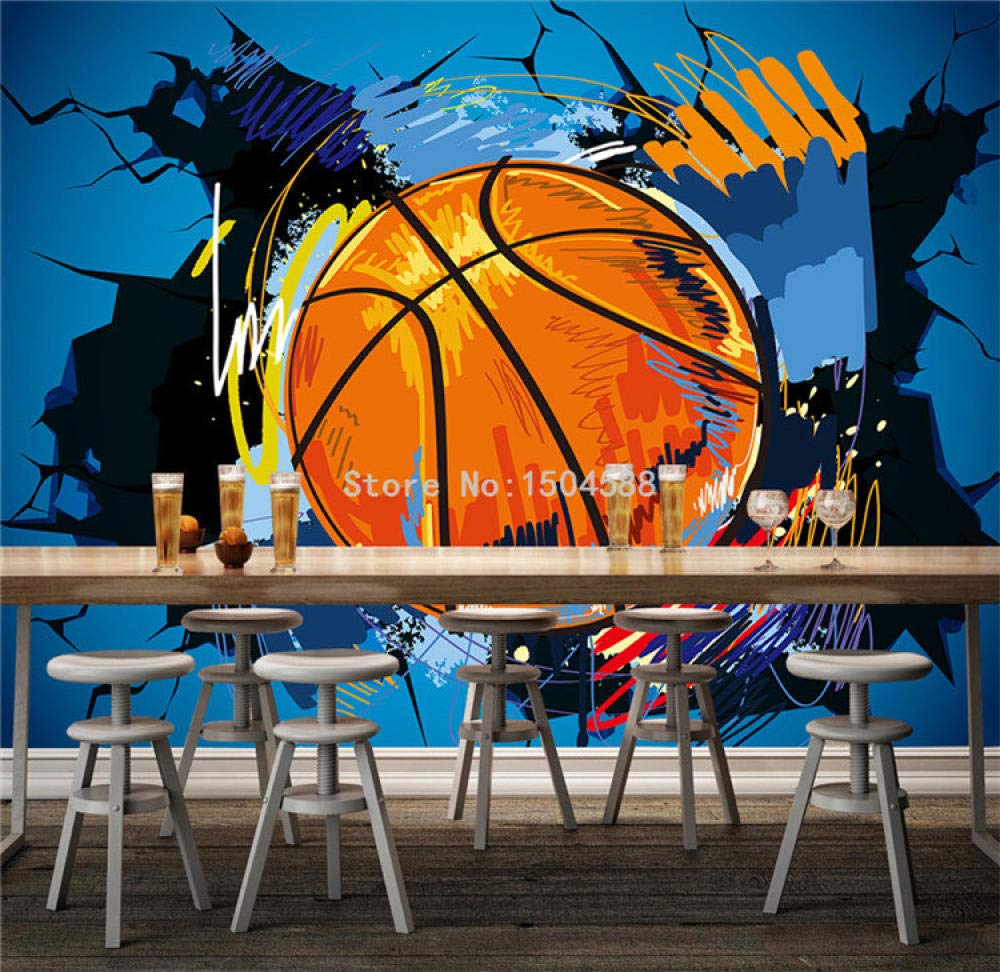 Papier peint graffiti 3D WLLLO pour transformer la chambre d'un ado fan de basket
