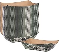 Vista 31 de Restaurantware Bio Tek - Botes de comida de 2 libras, 200 bandejas de papel desechables – Barcos de papel blanco resistentes a la grasa