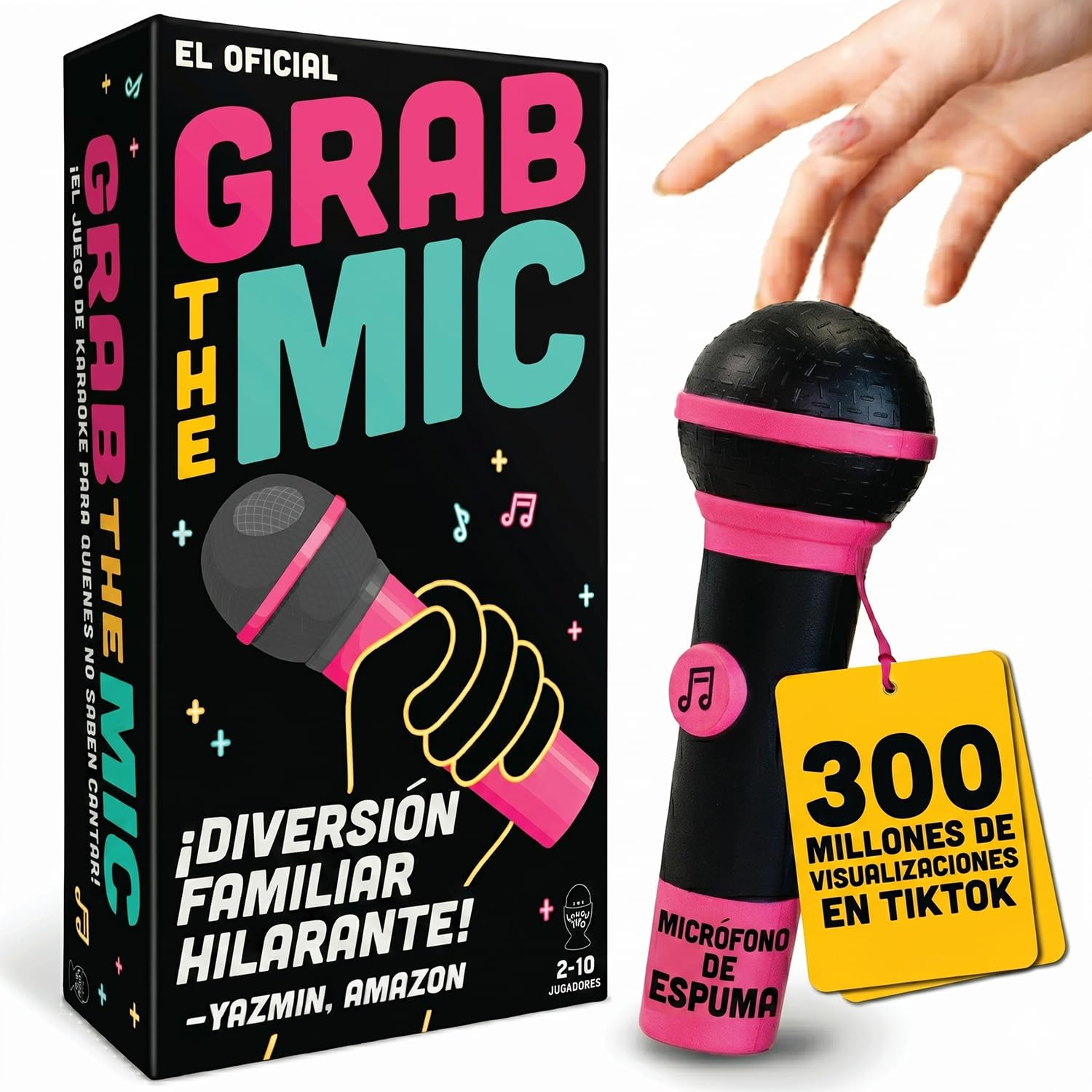 Grab The Mic (First Edition) – Juego De Mesa De Karaoke Familiar para Malos Cantantes - Divertido Juego De Fiesta con M…