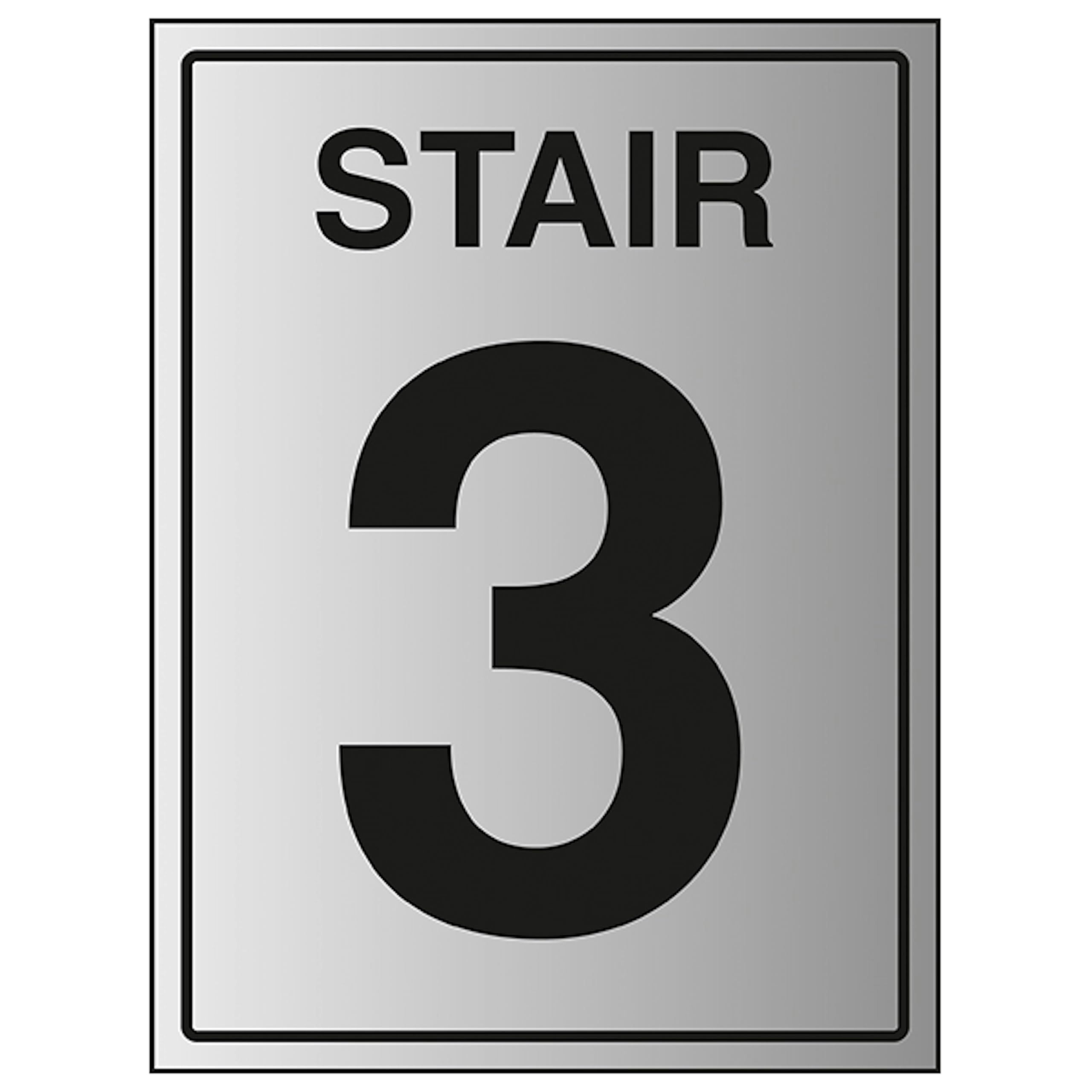 V Safety Stair 3 200 x 300 mm - 1.6mm Aluminium Effect Rigid Plastic Safety Sign