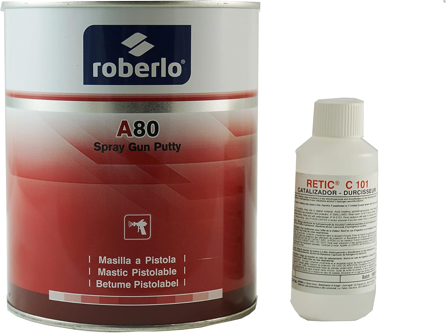 A80 Spray Gun Putty - Versatile Automotive Repair Filler for Metal & Plastic, High-Performance Formula, Ideal for Car Body Repair