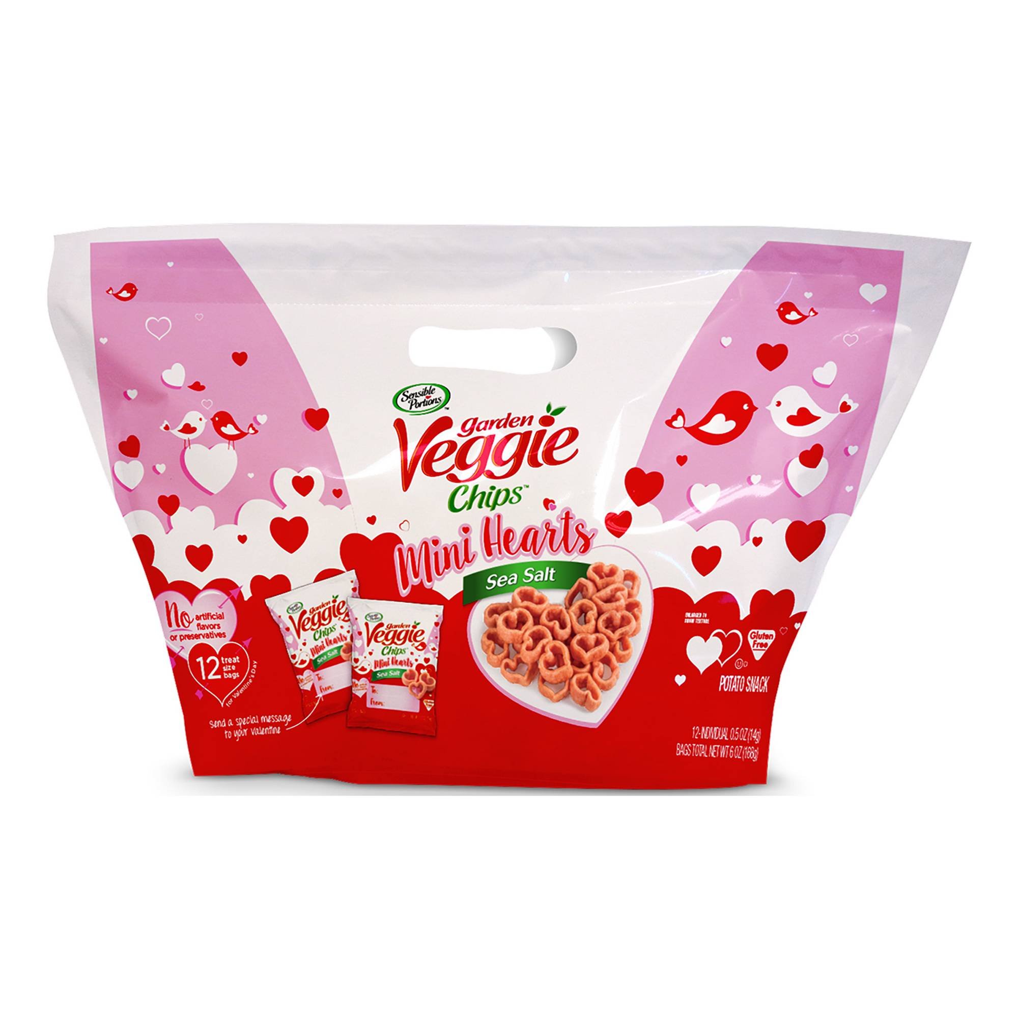 Sensible Portions Garden Veggie Chips Valentine Hearts Sea Salt 6 oz, Pack of 1
