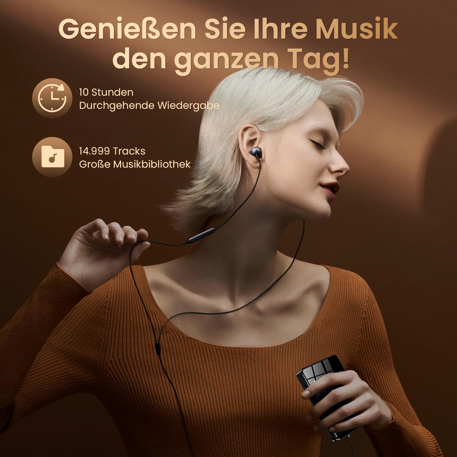 HIFI WALKER H2 MP3 Player mit Bluetooth 5.2, DSD DAC Hi-Res FLAC Verlustfreier Musikplayer, Tragbarer Digitaler Audioplayer 64GB Speicher erweiterbar bis 512 GB