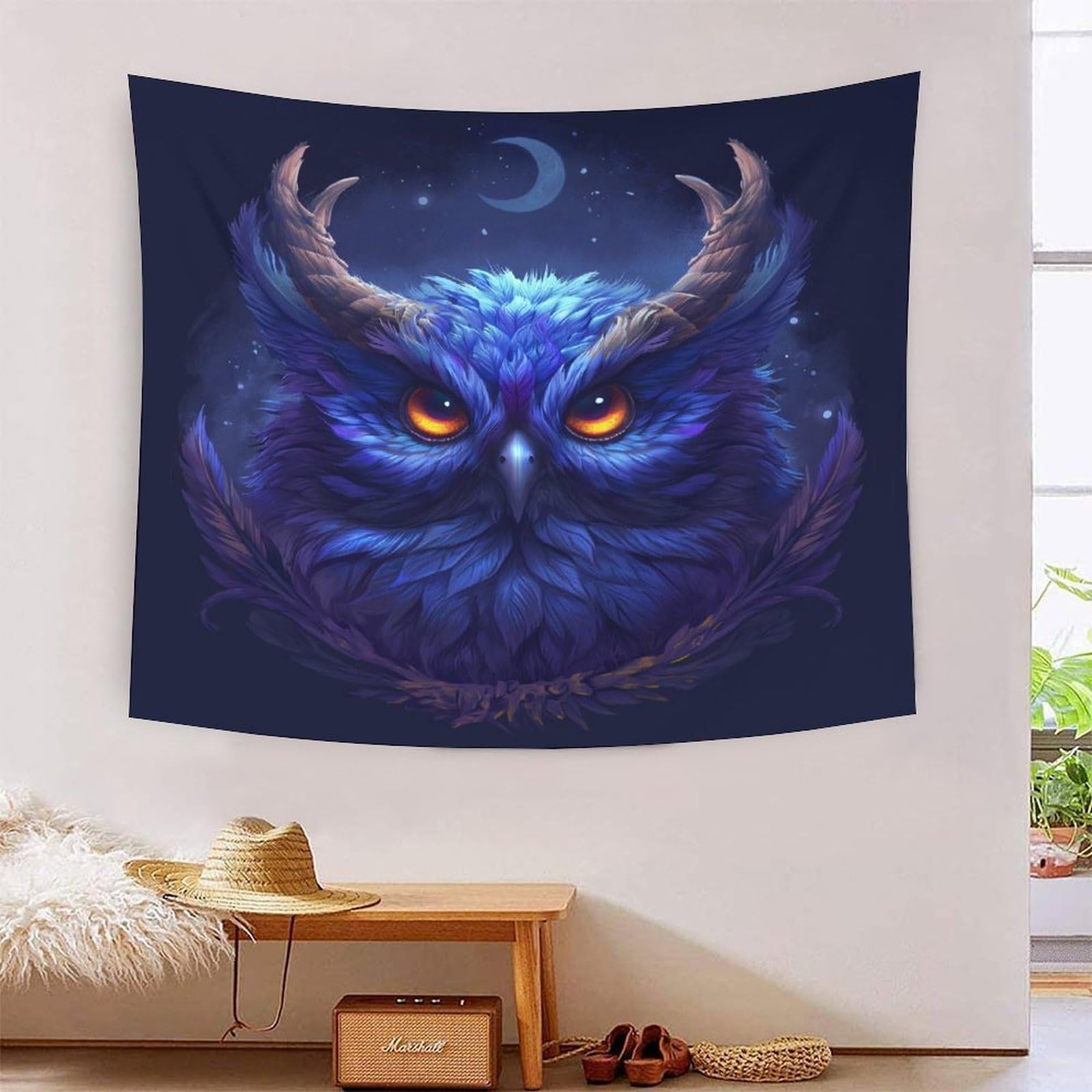 Tenture murale hibou en polyester doux literie poster impression 3D - 7