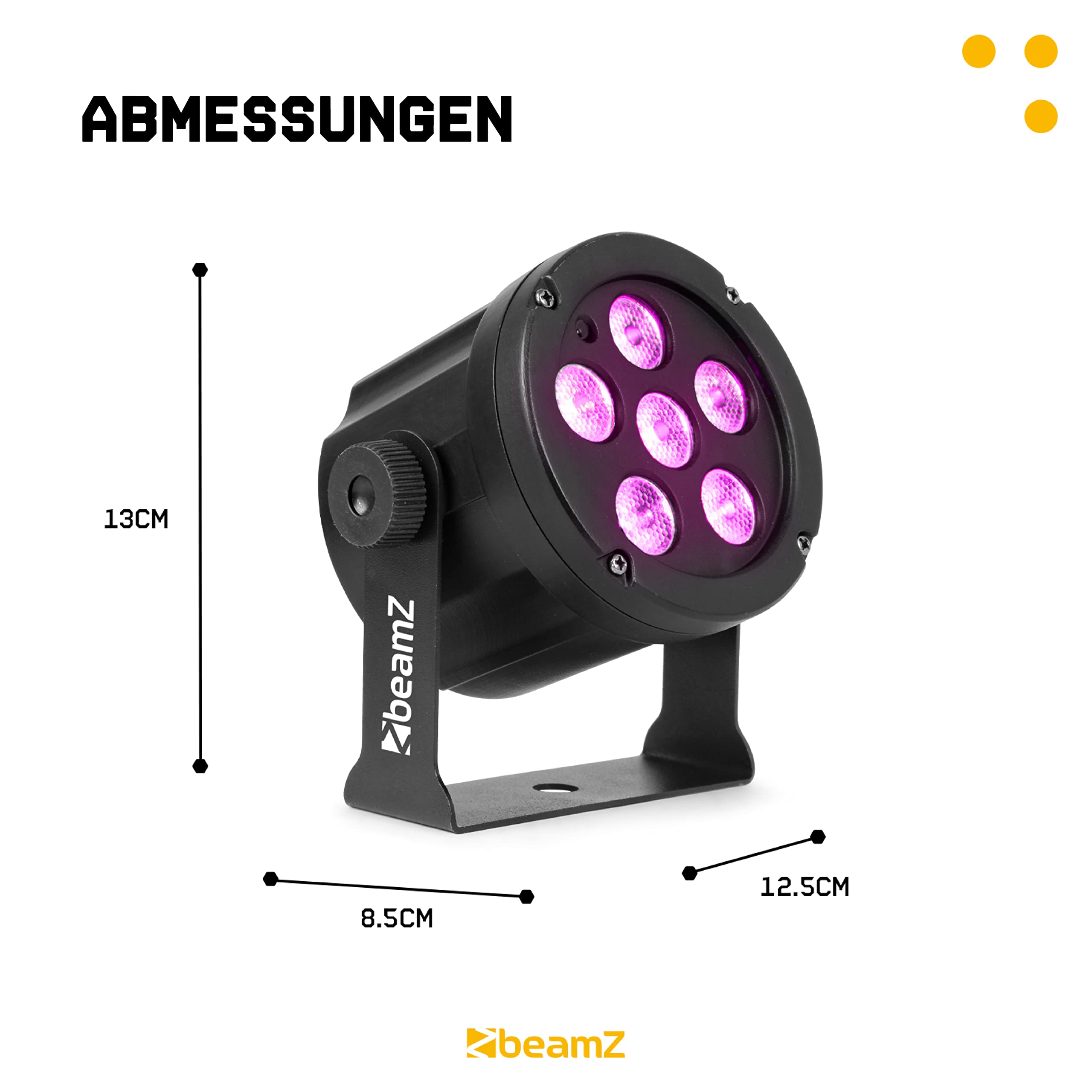 BeamZ SlimPar30 - LED PAR Scheinwerfer - 6x 3 Watt - DJ Licht mit Fernbedienung - Discolicht Partylicht - PAR Lampe - Effektstrahler - zur Beleuchtung von Bühnen, Party- und Eventlocations - Schwarz