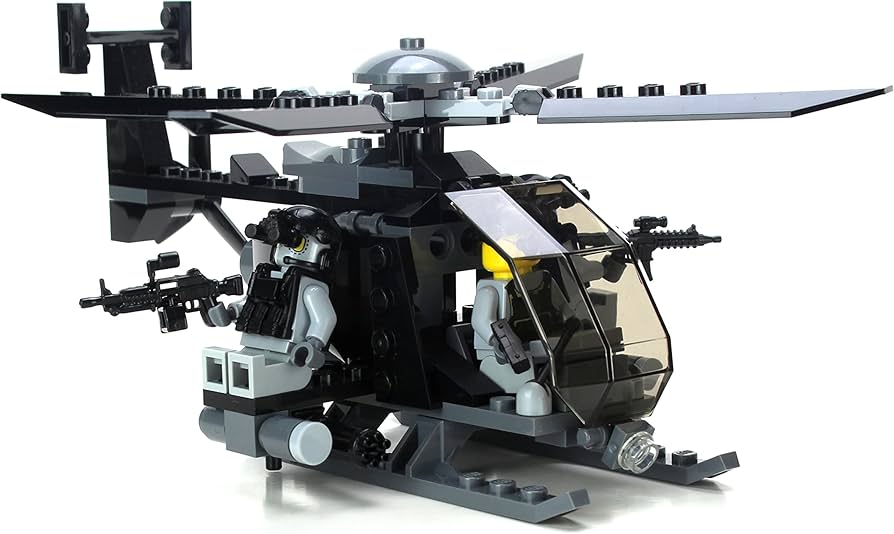 Amazon.com: Battle Brick Ah-6 Little Bird w/Troop Pack Collectible