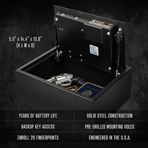 Miniatura 5 de Verifi Smart Safe S3800 Biométrico Safe con sensor de huellas dactilares certificado FBI Apertura superior