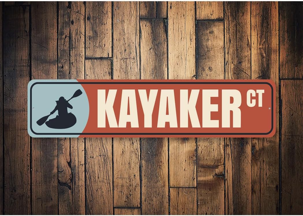 Kayaker Court Sign - 6 x 24