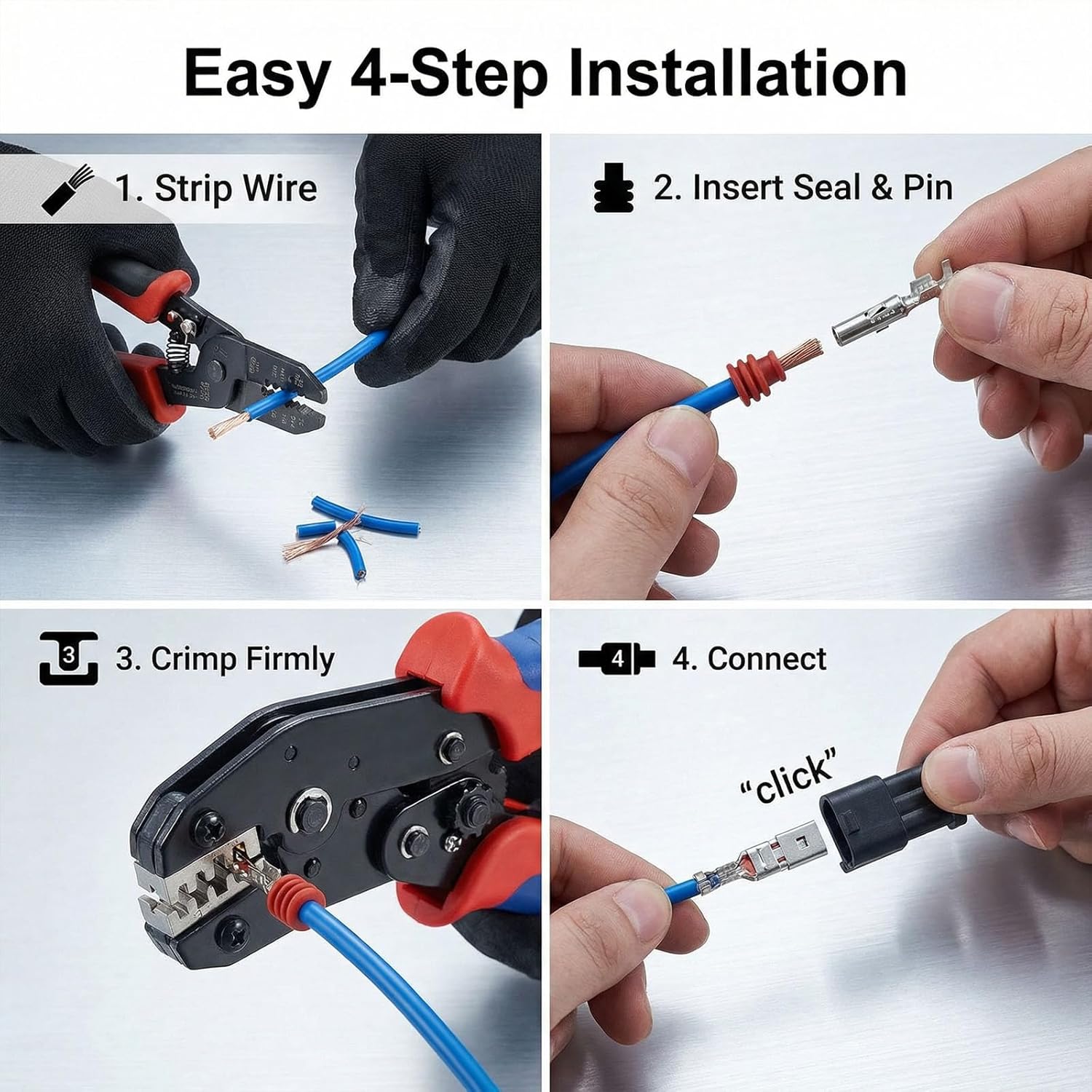 Automotive Pin Connectors Kit - 28 Types 969pcs Electrical Terminal Pins Kit with Crimp Tool Male&Female Wire Connector Terminal Wire Harness, 1/1.5/1.8/2.2/2.3/2.8/3.5mm