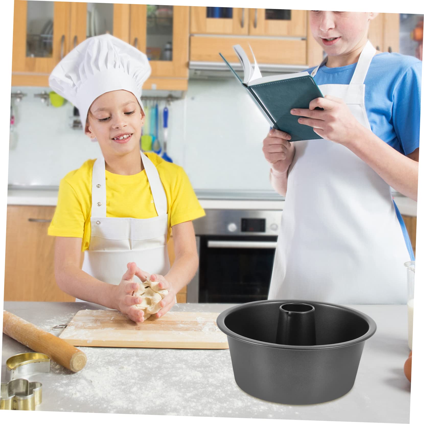 Ciieeo Moule à Gâteau Rond Antiadhésif Creux Ustensile de Pâtisserie pour Cupcakes et Desserts
