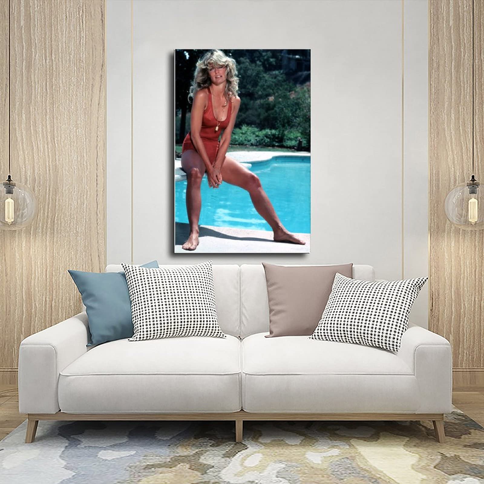 Poster Farrah Fawcett Sur Toile 40 X 60 Cm – Déco Murale Moderne, Style Sans Cadre – Pour Salon, Chambre, Bureau