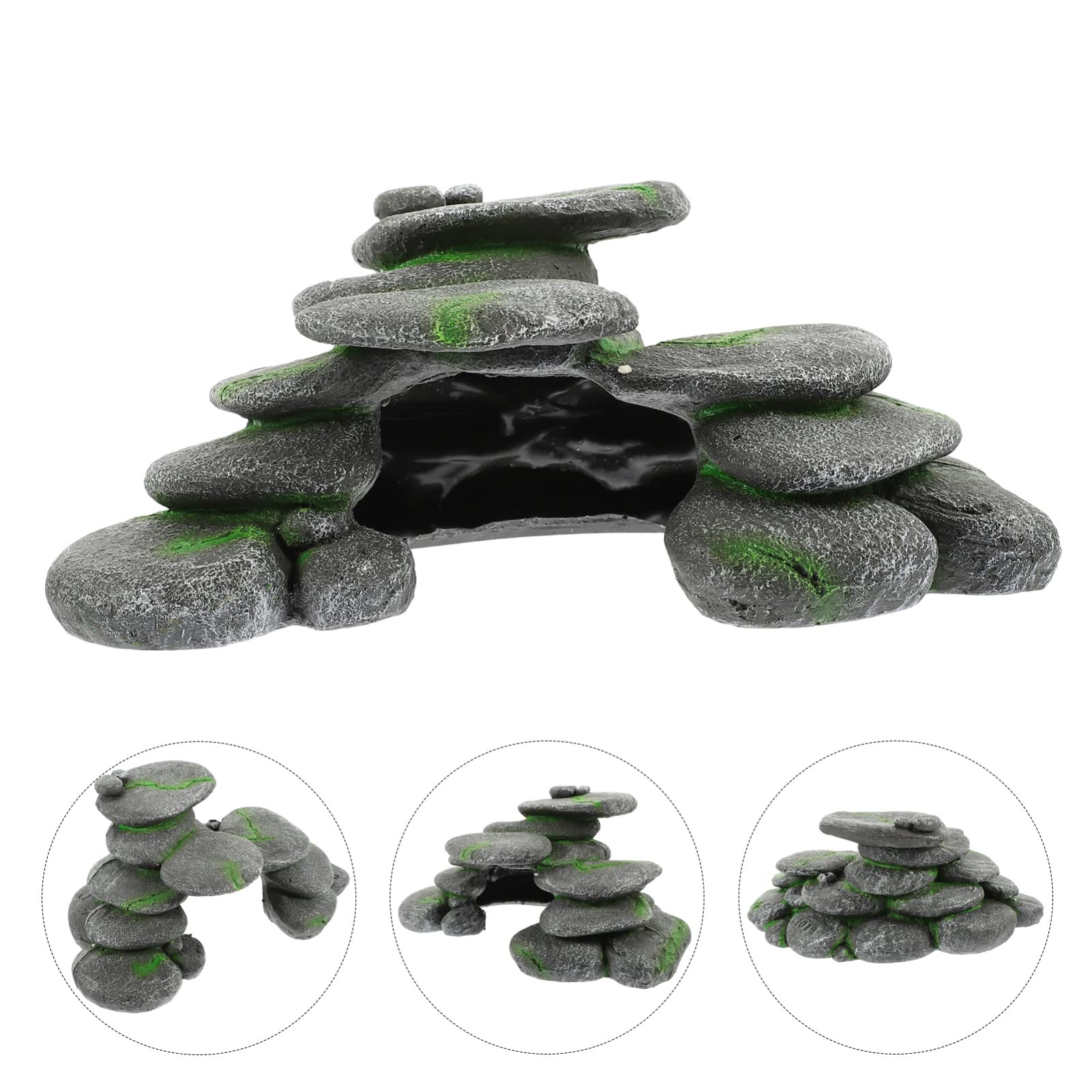 POPETPOP 4 Piezas Plataforma Accesorio para terrario decoración de terrarios para Reptiles rampa de de adoquines Bulbo de Reptil peceras Plataforma Artesanal Resina