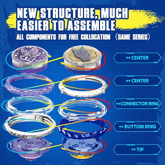 Infinity Nado Battling Tops Burst Toy for Boys Grils Age 5+ Including Gaming Top Toys, Sword Launcher - Dream World Magic Dragon, Lightning Purple