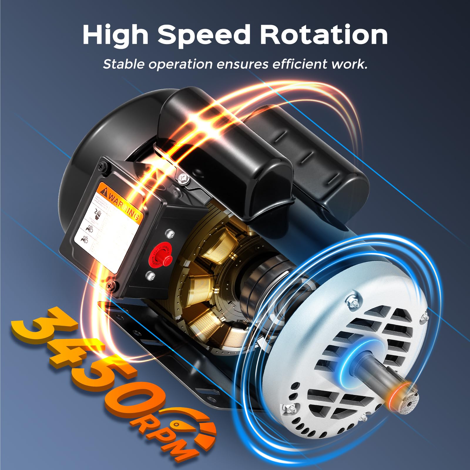 Bonvoisin Motor de compresor de aire de 5 HP, motor eléctrico monofásico | Marco de 56 Hz, 3450 RPM, eje con llave de 2,2 cm, longitud del eje de 5,71 cm, rotación CCW/CW, 230 V, 25 amperios