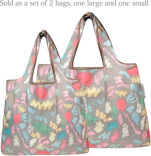 Miniatura 8 de allydrew Large & Small Foldable Tote Nylon Reusable Grocery Bags, Set of 4