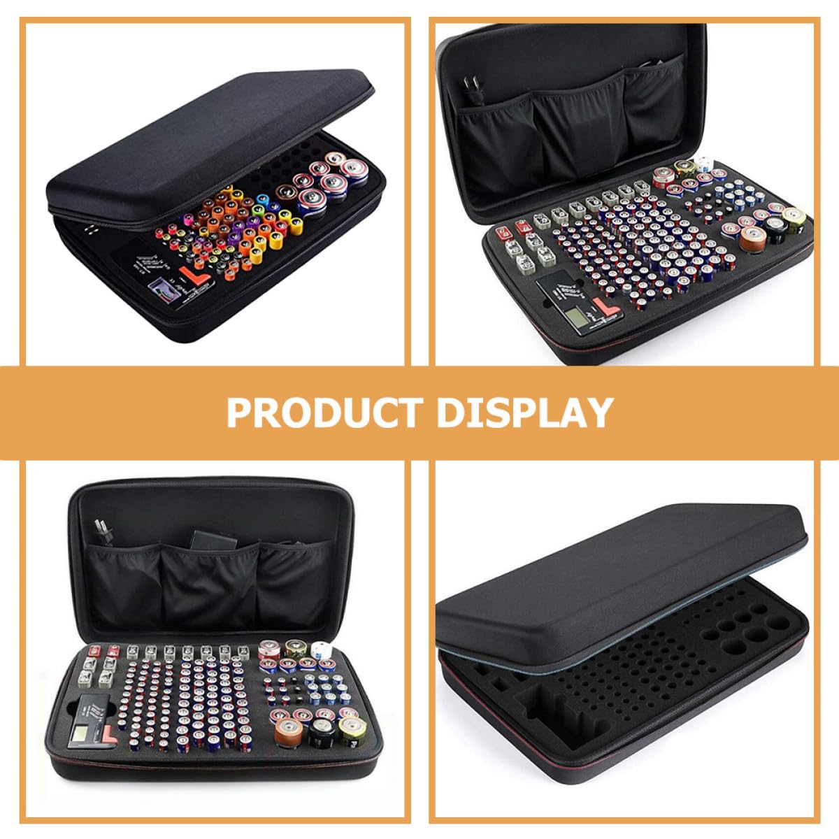 Custodia per Batterie Organizer in Eva Nero, Capiente, Portatile | Batterie al Litio e Piccoli Oggetti, Antiurto, Antipolvere, per Viaggio