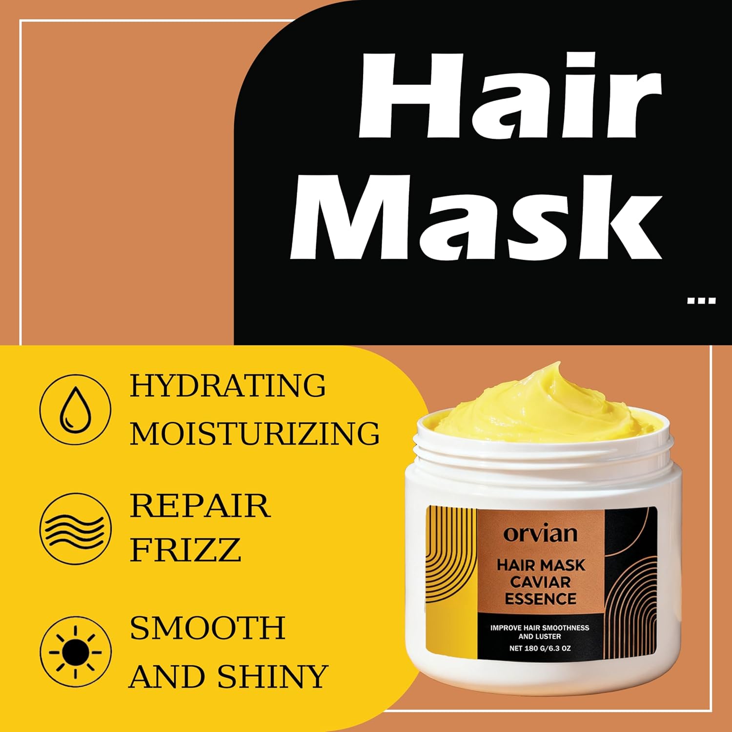 DYALE Orvian Caviar Hair Mask, Caviar Deep Repair Hair Mask, Replenishing Moisture Hair Masque, Replenishes Dry, Coarse, Damaged Hair(1PC) - Image 2