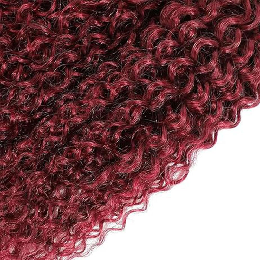99J Bundle Human Hair Burgundy Human Hair Bundles Curly Wave 1 Bundle Color 99J 16 Inch 100G/PC Unprocessed Brazilian Virgin Double Weft Hair Extension