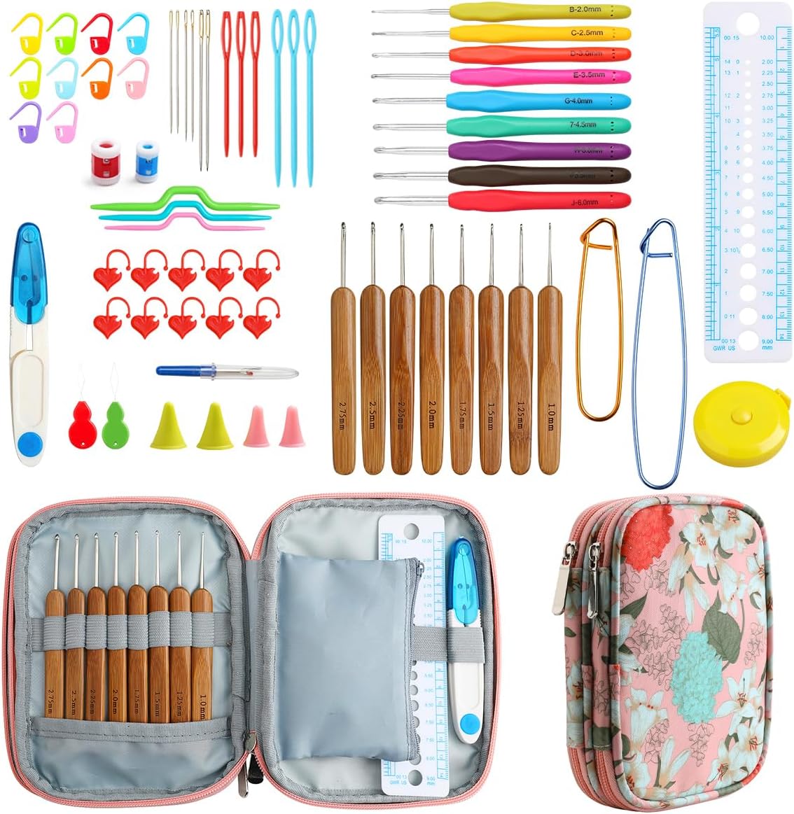 KOKNIT Crochet Hooks Set Ergonomic Grip Soft Handles Aluminum Crochet Hook (Pink 2) image 2