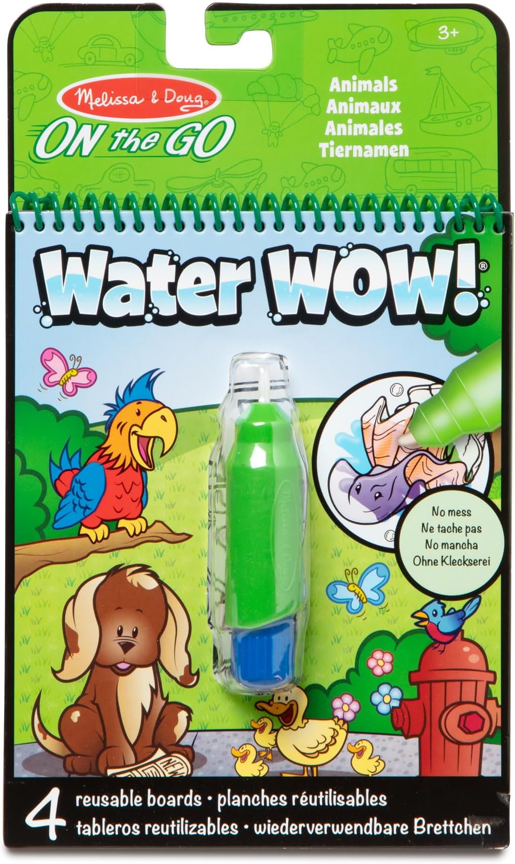 Melissa & Doug On the Go Water Wow! Reusable Water-Reveal Activity Pad - Animals Stocking Stuffers, Mess Free colouring For Toddlers Ages 3+, Travel Toys For Toddlers - FSC Certified
