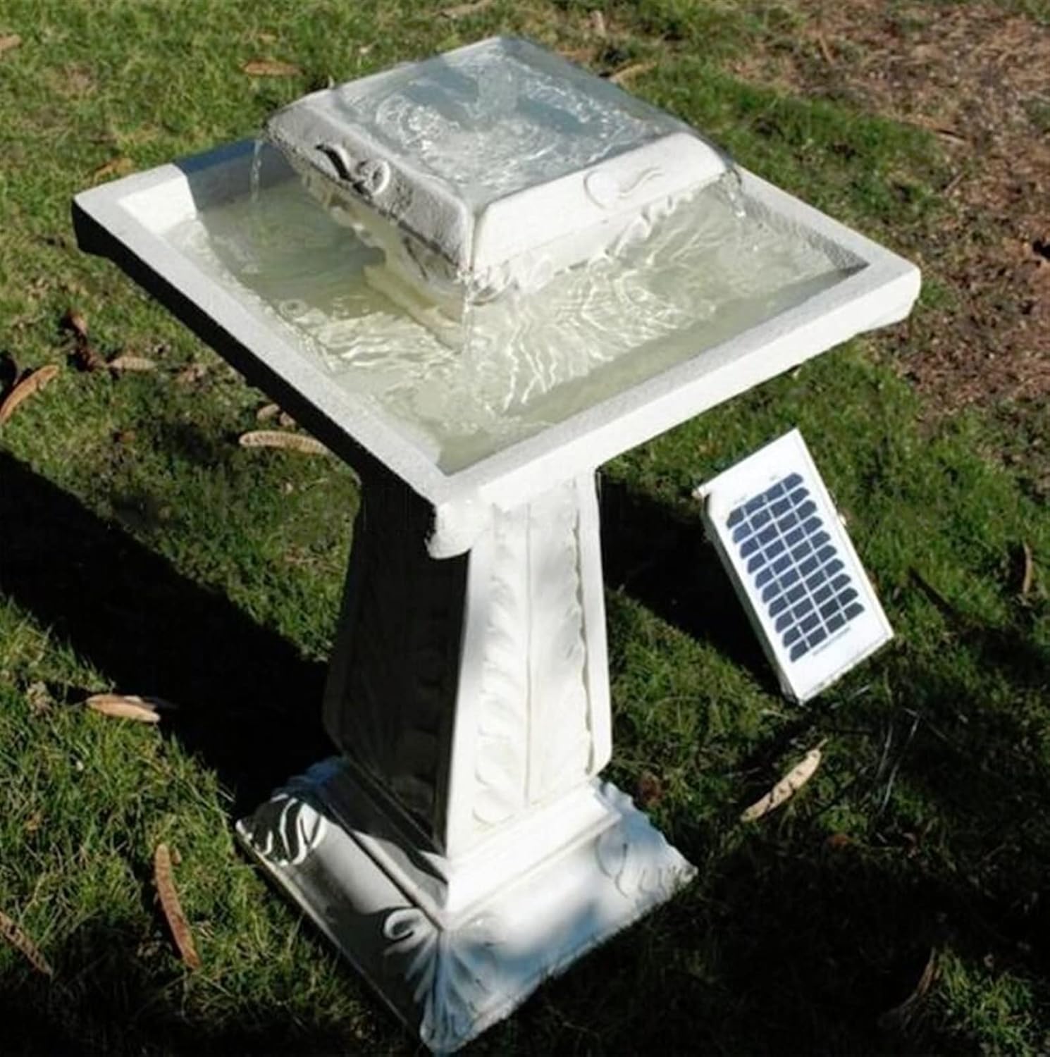 Indoor/Outdoor Garden Water Fountain Outdoor Water Fountain Large Solar Ornamental Outdoor Garden Fountain Water Feature Pond Bird Bath for Deck, Patio, Porch, Yard Decor De(