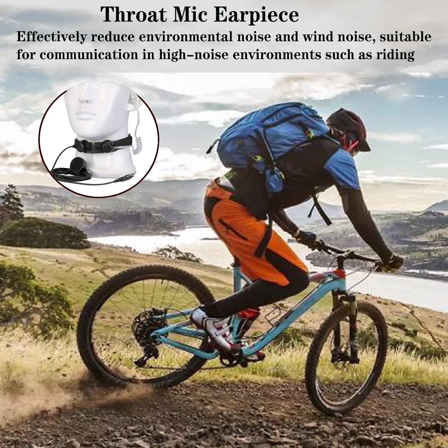 Retevis Adjustable Throat Mic Walkie Talkies Earpiece, Acoustic Tube, 2 Pin, for RT22 RT68 RT21 H-777 RT27 RT86, Compatible with BAOFENG UV-5R, Pxton 2 Way Radio, Two Way Radio Headset(1 Pack)