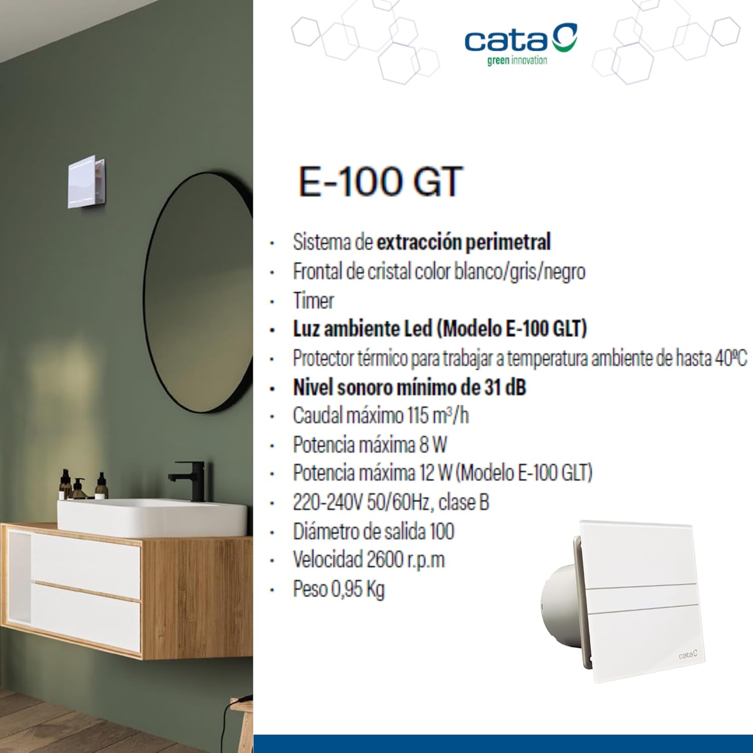 Cata E 100 GT dimensions diagram