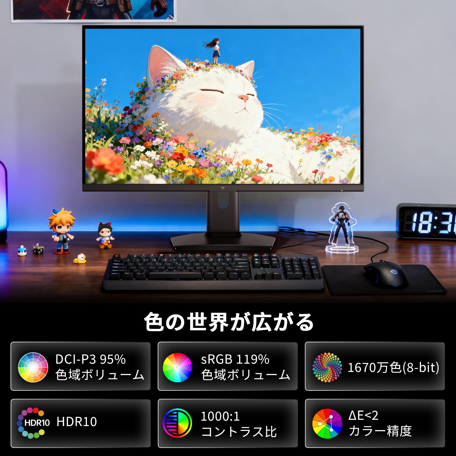 Amazon.co.jp: KEY TO COMBAT 24.5 Inch Gaming Monitor FHD 300Hz