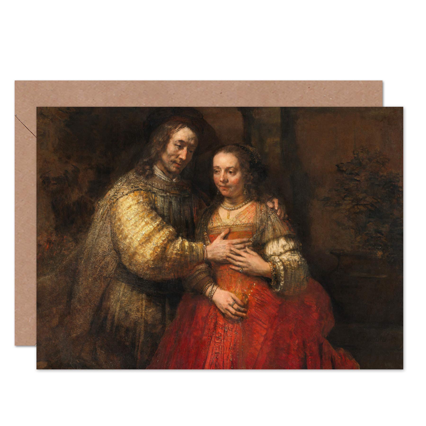 Artery8 Isaac And Rebecca Rembrandt Jewish Bride Fine Art Greeting Card Plus Envelope Blank Inside